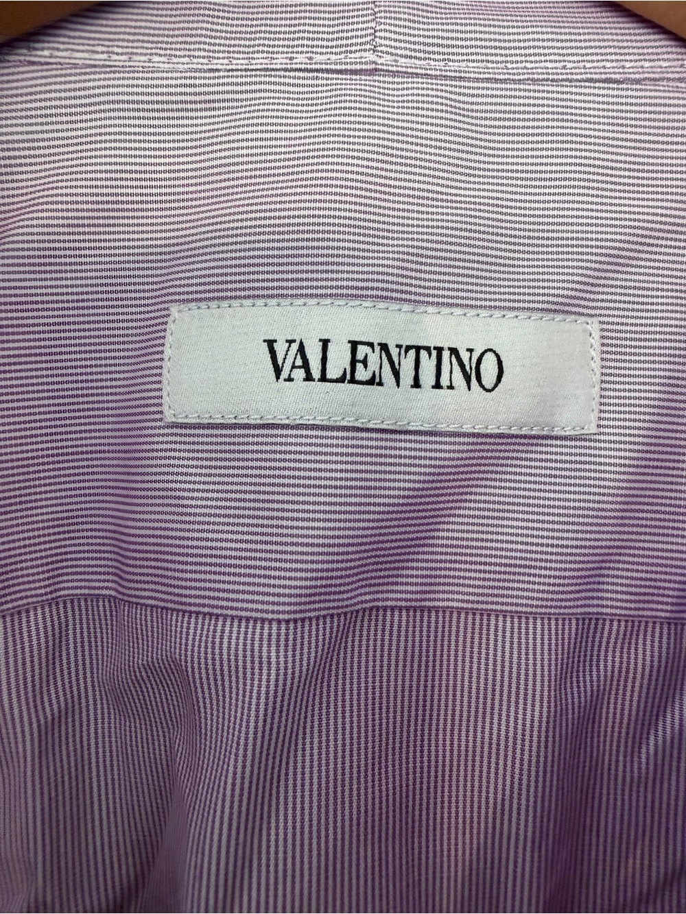 Valentino Light Lavender Stripe Men's Dress Shirt Cotton Italy / 41 / 16 - Picture 5 of 15